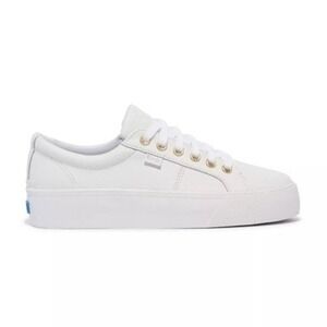 Keds Jump Kick Duo Leather‎ White Gold Accent Women's Sneakers Size 6 Casual